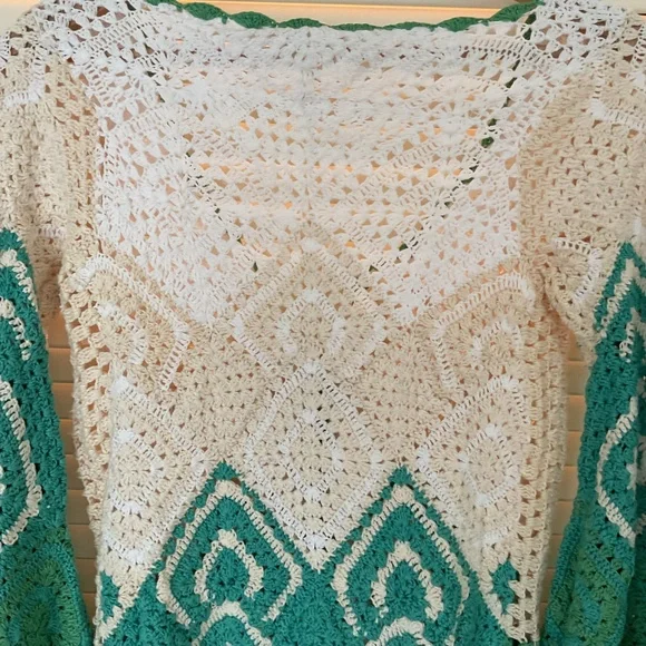 Chasing Unicorns California Crochet Mini Dress M Green NWT - Picture 7 of 10